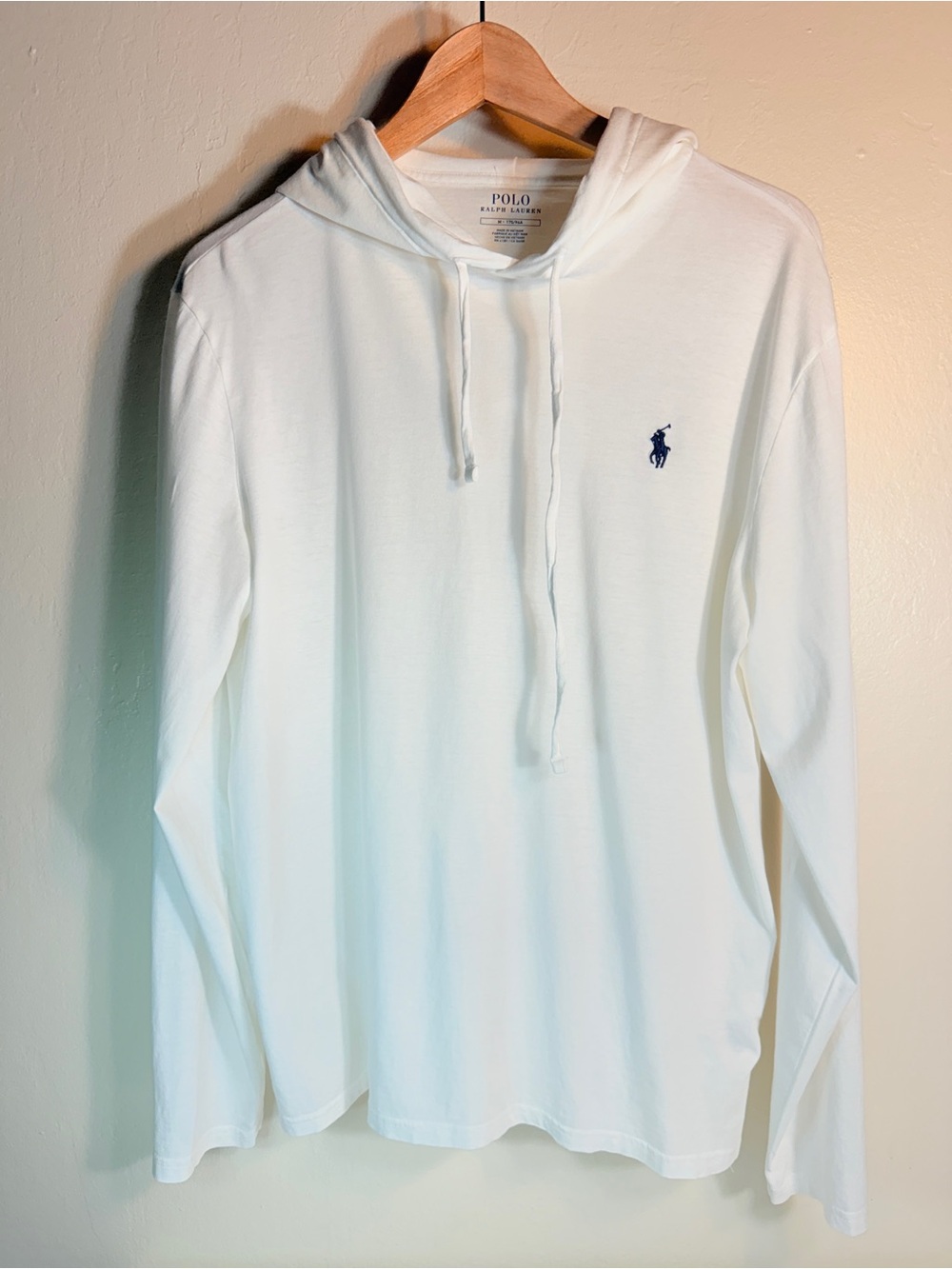 Polo Ralph Lauren 100% Cotton White Lightweight Hooded Shirt Men’s M